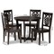 Baxton Studio Salida Modern and Contemporary Transitional Dark Brown Finished Wood 5-Piece Dining Set 177-11381-10898-Zoro - alternate 9